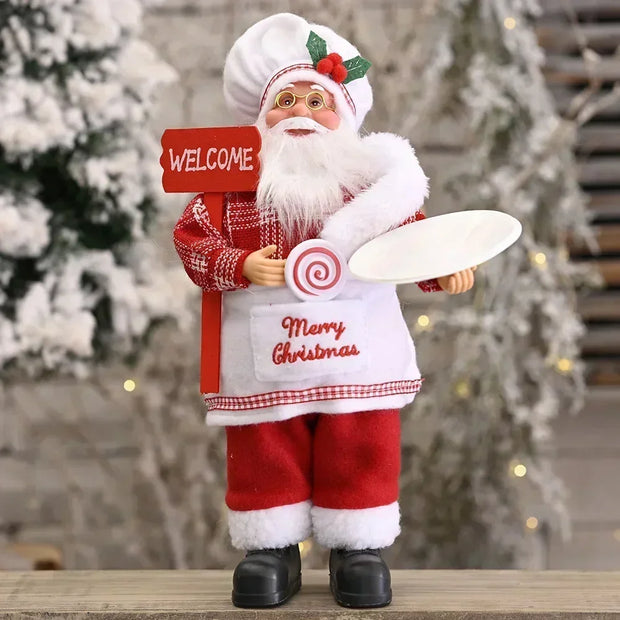 1~4PCS 2025 Christmas Decoration for Home Santa Claus Plush Doll 30cm Navidad Party Decor Xmas Ornaments New Year Gift