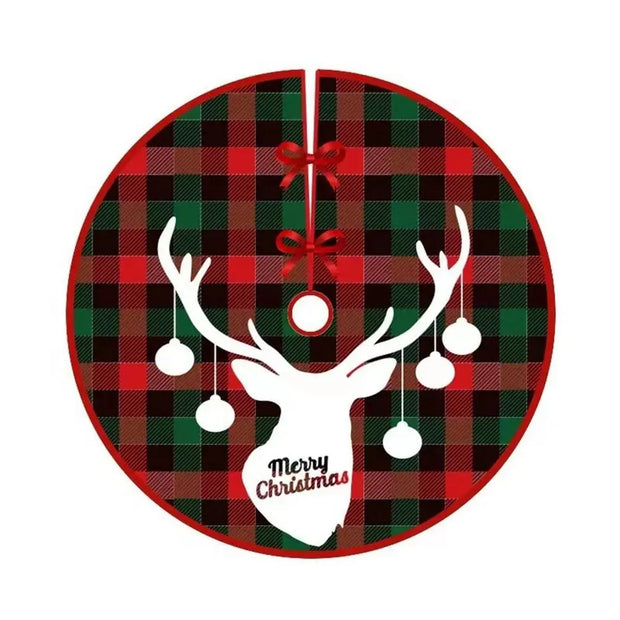 90CM Cartoon Christmas Tree Skirt Crafts Tree Surround Base Set Merry Christmas Decorations for Home Xmas Ornaments Navidad
