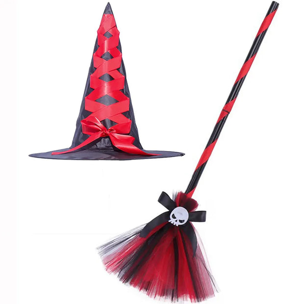 2025 Halloween Vampire Costume for Girls Devil Witch Gothic Mesh Clothes Demon Vampires Queen Cosplay Carnival Party Dress Set