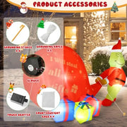 Christmas Green Big Monster Inflatable Decorations 5.5FT Lighted Up Outdoor Inflatable Decor with Builtin 8 LED Lights for Gard