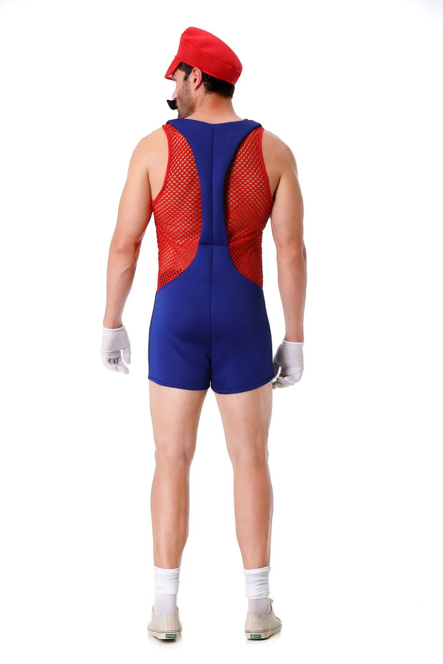 Halloween Mens Anime Super Luigi Brothers Cosplay Costume Carnival Party Disguise Plumber Funny Jumpsuit