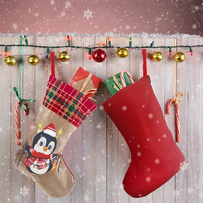 Christmas Decor Diamond Art Kits Xmas Penguin Diamond Present Stockings Xmas Elk Diamond Painting Stocking DIY for Holiday Favor