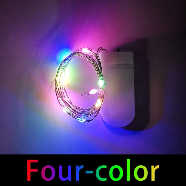 Mini LED String light 2M Silver Wire Fairy Lights for Garland Home Christmas Wedding Party Decoration Powered by CR2032 Battery