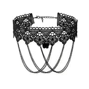 Neo-Gothic Punk Black Sexy Lace Chokers Necklace For Women Fashion Retro Clavicle Chain Halloween Collar Choker Steampunk Gifts