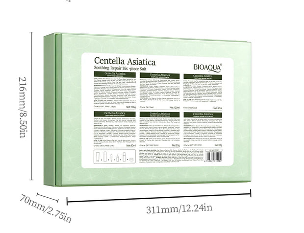 BIOAOUA Centella Asiatica Soothing and Repairing Six-Piece Set Whitening Firming Anti-aging Beauty Facial Skincare Set