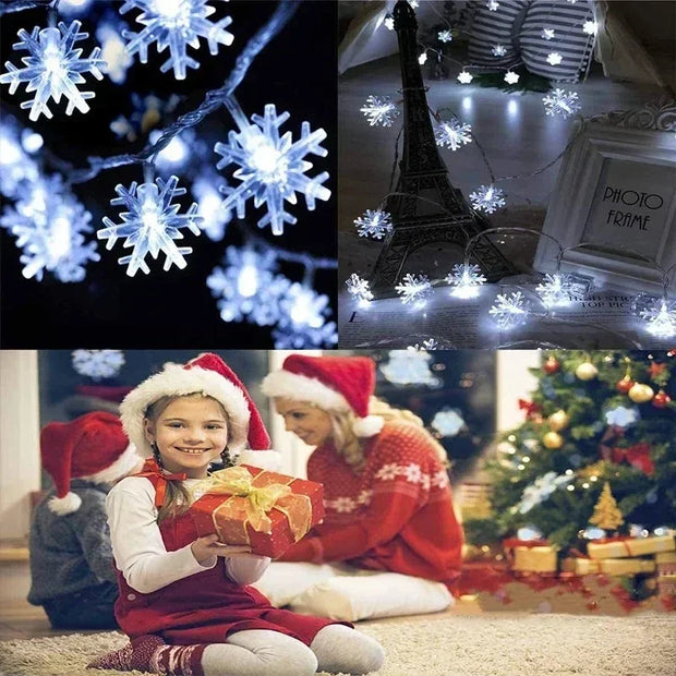 Christmas Tree Decorations 1M-30M LED Garland Holiday Snowflakes String Fairy Lights Ornaments for Home Party Noel Navidad 2026