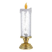2025 New LED Christmas Candle LED Flameless Candle Light Swirling Glitter Colorful Fantasy Crystal Night Lights Xmas Party Home