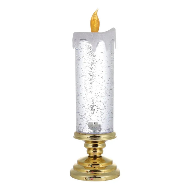2025 New LED Christmas Candle LED Flameless Candle Light Swirling Glitter Colorful Fantasy Crystal Night Lights Xmas Party Home