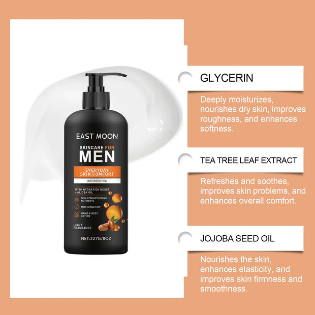 East Moon Men's Body Lotion Series Moisturize Dry Improve Sagging Oil Control Lasting Fragrance Brighten Skin Nourishing Creams