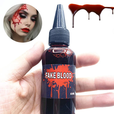 Halloween Fake Blood Prop 60ml Horror Cosplay Liquid Blood Cosmetics Artificial Plasma Supplies Pranks DIY Halloween Supplies