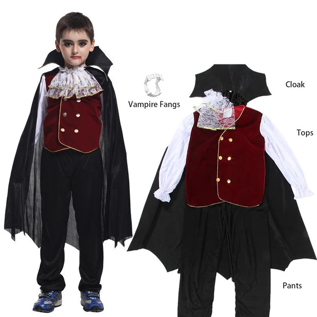 Girls Red Vampire Halloween Kids Costumes for Girl 2025 Carnival Party Prom Gown Ghost Bride Gothic Cosplay Children Clothing