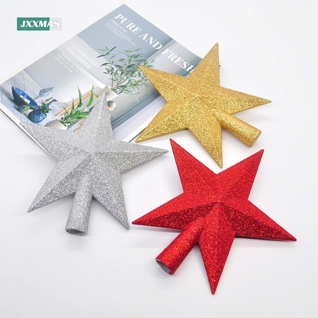 Gold and Silver Red Tree Top Star Christmas Decorations for Home Xmas Tree Toppers  Ornaments Navidad New Year 2023 Natal Noel