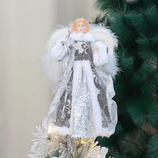 Festival Angel Doll Tree Top Star Delicate Durable Christmas Tree Top Star Golden Atmosphere Christmas Angel Topper Xmas