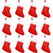 Felt Christmas Stockings for Christmas Fireplace Hanging Stocking Red Non-Woven Fabric with Golden Trim