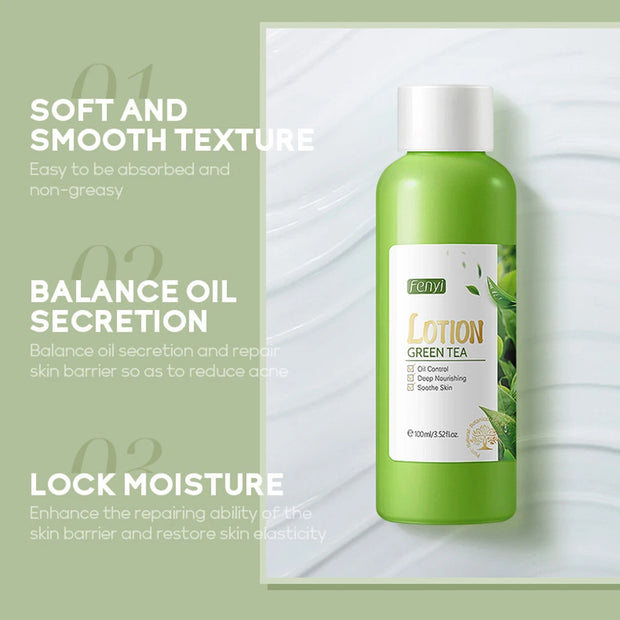 Green Tea Skin Care Set Oil Control fresh Serum Day Cream Repair Face Nourish Toner Cleaning Mud Mask Skin Care suit