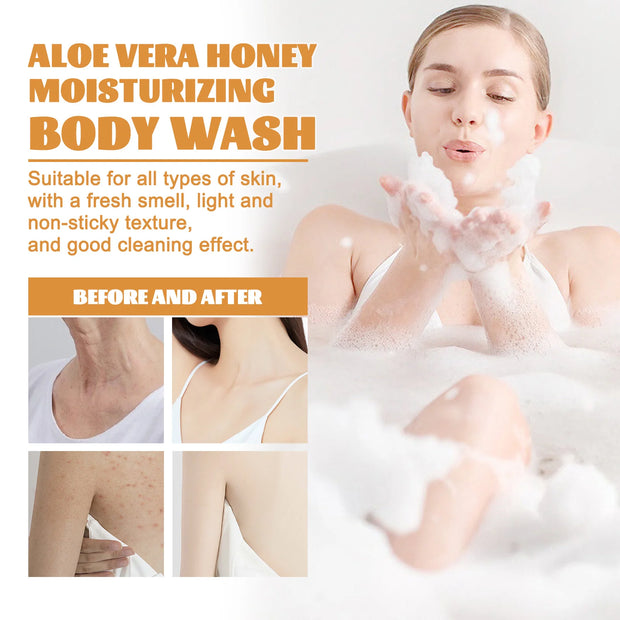 Honey Shower Gels Refreshing Moisturizing Body Wash Smooth Gentle Cleansing Firming Skin Exfoliating Brighten Skin Bath Lotion