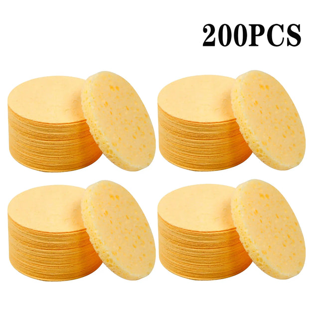 50PCS Face Cleaning Sponge Pad for Exfoliator Mask Facial SPA Massage Makeup Removal Thicker Compress Natural Cellulose Reusable