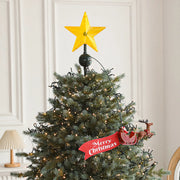 Santa’s Sleigh Animated Tree Topper with Banner Rotating Christmas Tree Topper with LED Star Light Christmas Tree Decor