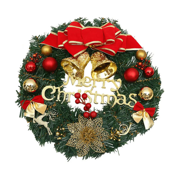 Christmas Hanging Decorations Versatile PVC Door Decor Wreaths Bow/Berry/Santa/Reindeer Artificial Wreaths Home New Years Gifts