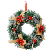 Christmas Hanging Decorations Versatile PVC Door Decor Wreaths Bow/Berry/Santa/Reindeer Artificial Wreaths Home New Years Gifts