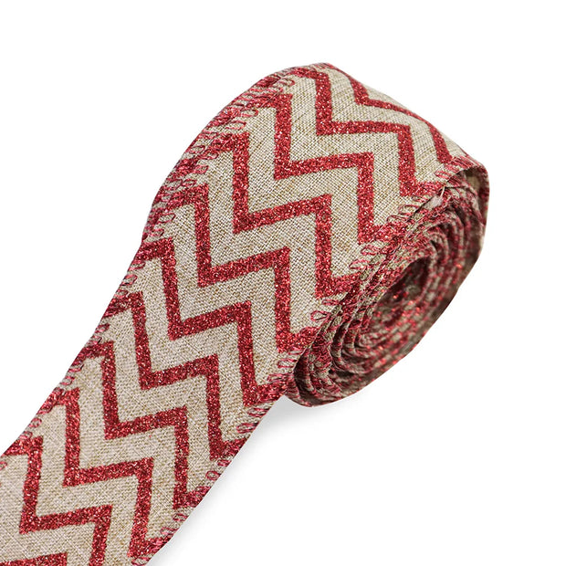 63mm Red Green Christmas Burlap Jute Ribbon Roll Wired Edge Wedding Decoration Gift Packing DIY Sewing Accessories Webbing