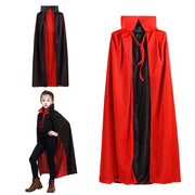 Unisex Child Adult Halloween Black Red Reversible Hooded Cloak Vampire Capes Party Costumes
