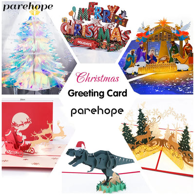 3D Pop UP Santa Cards Marry Christmas Greeting Cards Party Invitations Gifts New Year Greeting Card Anniversary Gifts Postcard