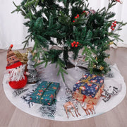Christmas Tree Skirt Xmas Tree Mat Plush Trees Skirts Flowers Surround Bottom Carpet Base Round Cover Rug New Year Party Decor