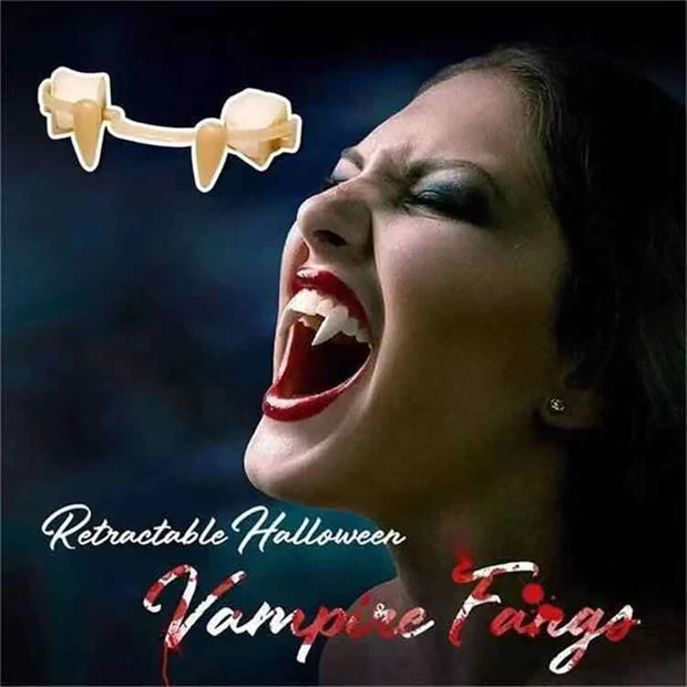 Retractable Vampire Teeth Halloween Dentures Vampire Teeth Horror Halloween Cosplay Party Decoration Reusable Halloween