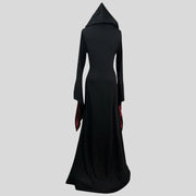 Halloween Party dress Vampire Costume Women Plus Size Gothic Witch Cosplay outfit with Cloak Dark Nun Role Play Skeleton Uniform