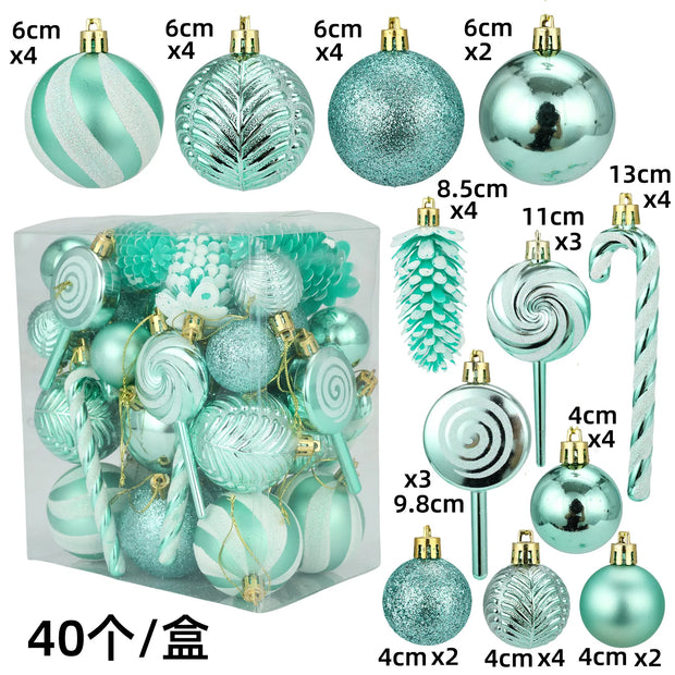 29/36/40pcs Champagne Special-shaped Christmas Ball Ornaments Christmas Tree Party Decoration New Year Christmas Spheres Pendant