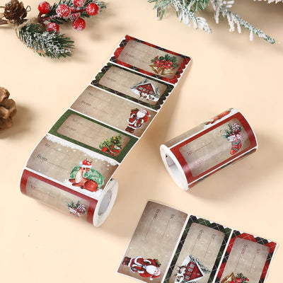 200pcs/roll Merry Christmas Decorative Stickers for Presents Wrapping Christmas Gift Name Tag Stickers New Year Gift Xmas Decor