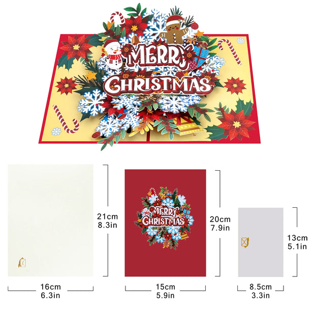 Pop Up Christmas Card, 3D Holidays Greeting Cards, New Year Card