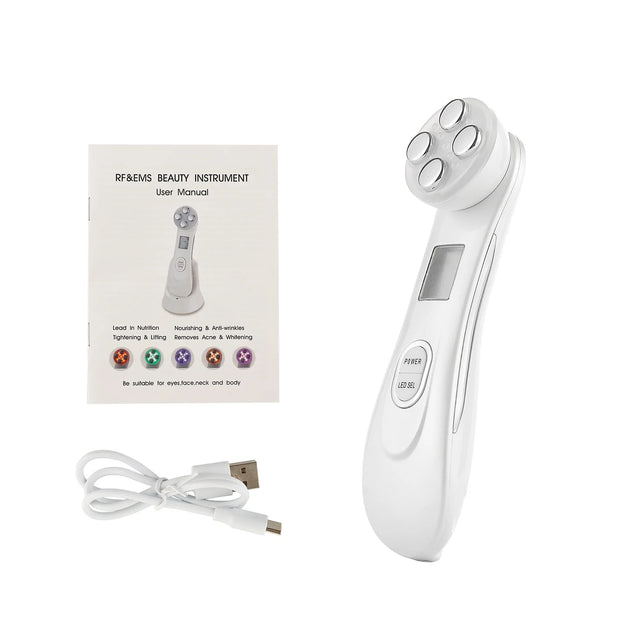 Facial Electroporation LED Photon Beauty Device RF Radiofrequen EMS Lifting Tighten Machine Skin Care Microcurrent Face Massager