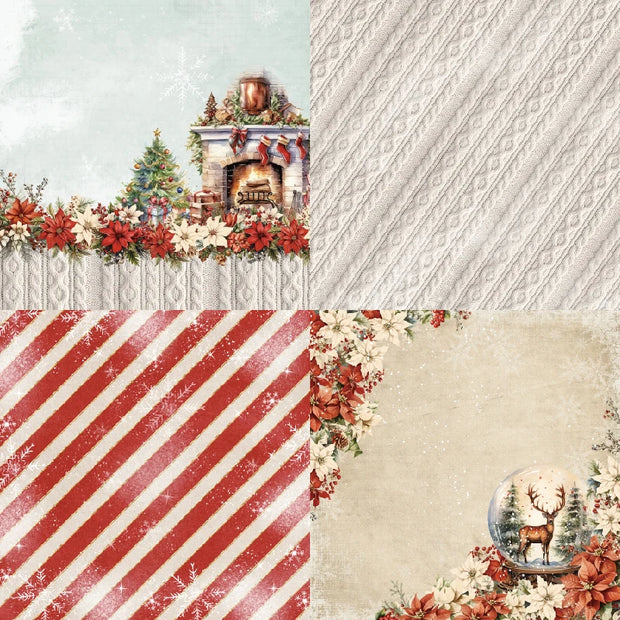 24 Sheets 6"X6" Wintry Christmas Paper Pad Pattern Papers Design Paper for Decorative Craft Scrapbooking Album DIY Handmade