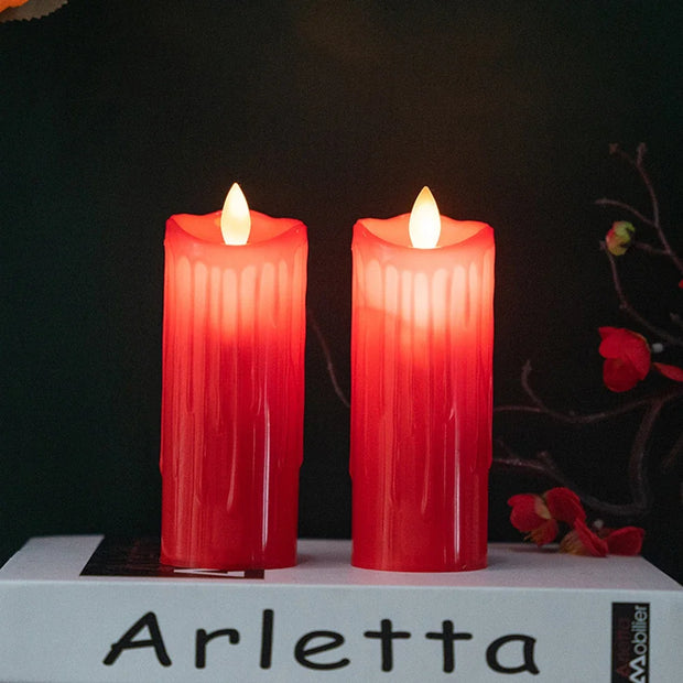 Red Flameless Shake Led Candles Light Swing light Led Battery Power Candles Lamp Electronic Led Lamp Halloween Home Decor