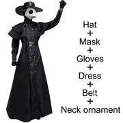 Plague Doctor Cosplay Dress Set Halloween Cosplay Costume Medieval Punk Birdman Masquerade Party Costume Props Female