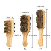 Men Boar Bristle Hair Brush  Natural Wooden Wave Brush for Male, Styling Beard Hairbrush for Short,Long,Thick,Curly,Wavy Hair