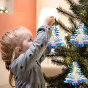 3D Christmas Tree Decorations Shiny Film Ornaments Glitter Christmas DIY  Iridescent Hanging Pendant Party Event Decor Suppliers