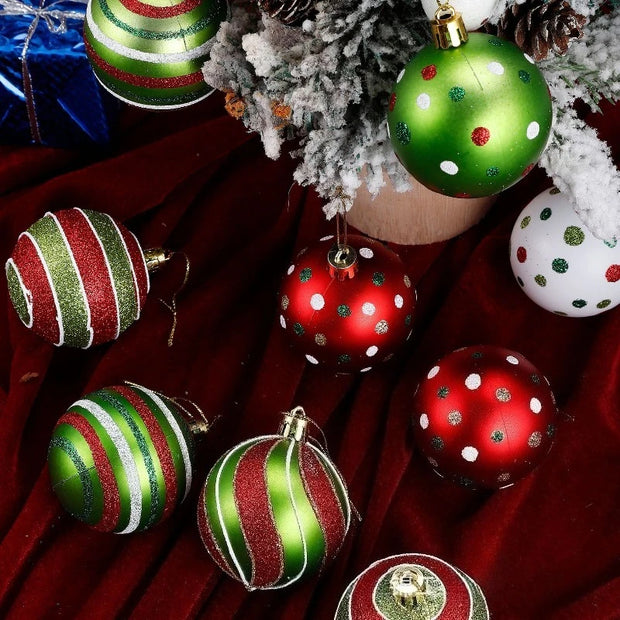 12pcs Christmas Ball Decoration Set 6cm Painted Electroplated Shiny Christmas Tree Decoration Ball Christmas Ball Party Pendants