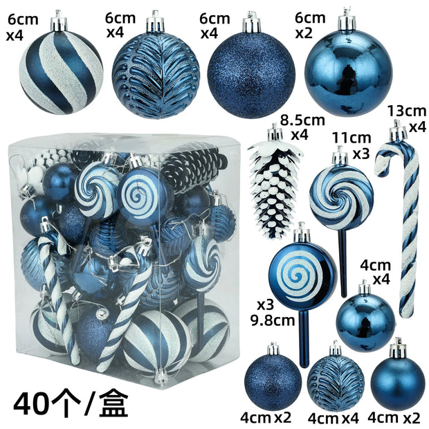 29/36/40pcs Champagne Special-shaped Christmas Ball Ornaments Christmas Tree Party Decoration New Year Christmas Spheres Pendant