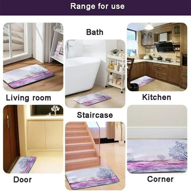 Christmas Santa Claus Welcome Mat Non Slip Floor Rug Washable Bedroom Kitchen Entrance Doormat Polyester Home Decor Carpet