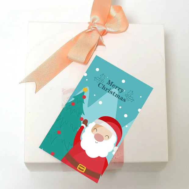 50PCS Xmas Tree Deer Package Insert Santa Claus Snowman Greeting Postcard Merry Christmas Card Happy New Year Message Note Cards