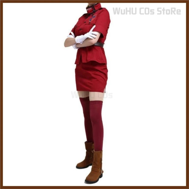 Anime Comic Hellsing Herushingu Seras Victoria Cosplay Costume Vampire Red Police Uniform Skirt Wig Woman Sexy Carnival Suit
