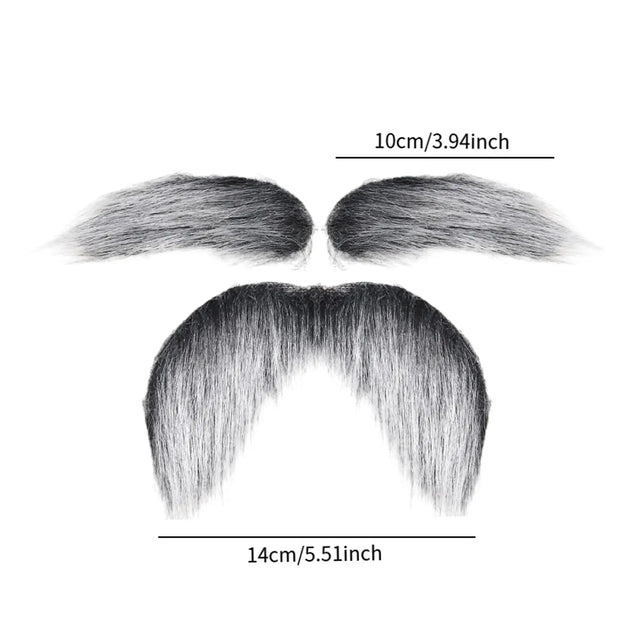 Eyebrows Kits Cosplay Props Decoration Fake Mustache Set Facial Hair for Club Activities Masquerade Costume Party Halloween Male