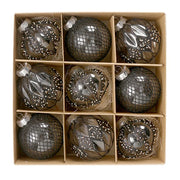 9PCS/8CM Christmas Ball Decorative Supplies Exquisite Painted Christmas Tree Pendant Ornament Home New Year Party Decoration