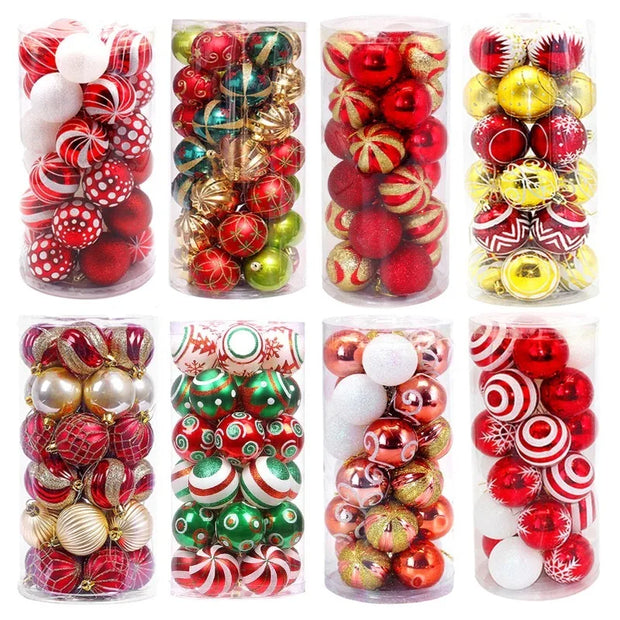 30pc Christmas Ball Decorative Pendant Drum 6cm Plastic Electroplated Painted Christmas Ball Christmas Tree Decoration Pendants
