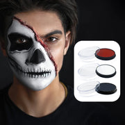 Water Based Face Body Paint Red White Balck, Water Activated Face Painting for Party, Non Toxic Facepaints for Halloween Demon