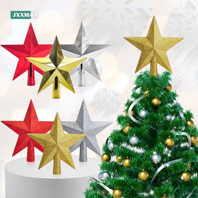 Gold and Silver Red Tree Top Star Christmas Decorations for Home Xmas Tree Toppers  Ornaments Navidad New Year 2023 Natal Noel