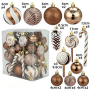 29/36/40pcs Christmas Ball Silver Red Christmas Tree Hanging Pendants Printed Special-shaped Gold Christmas Spheres 2024 New